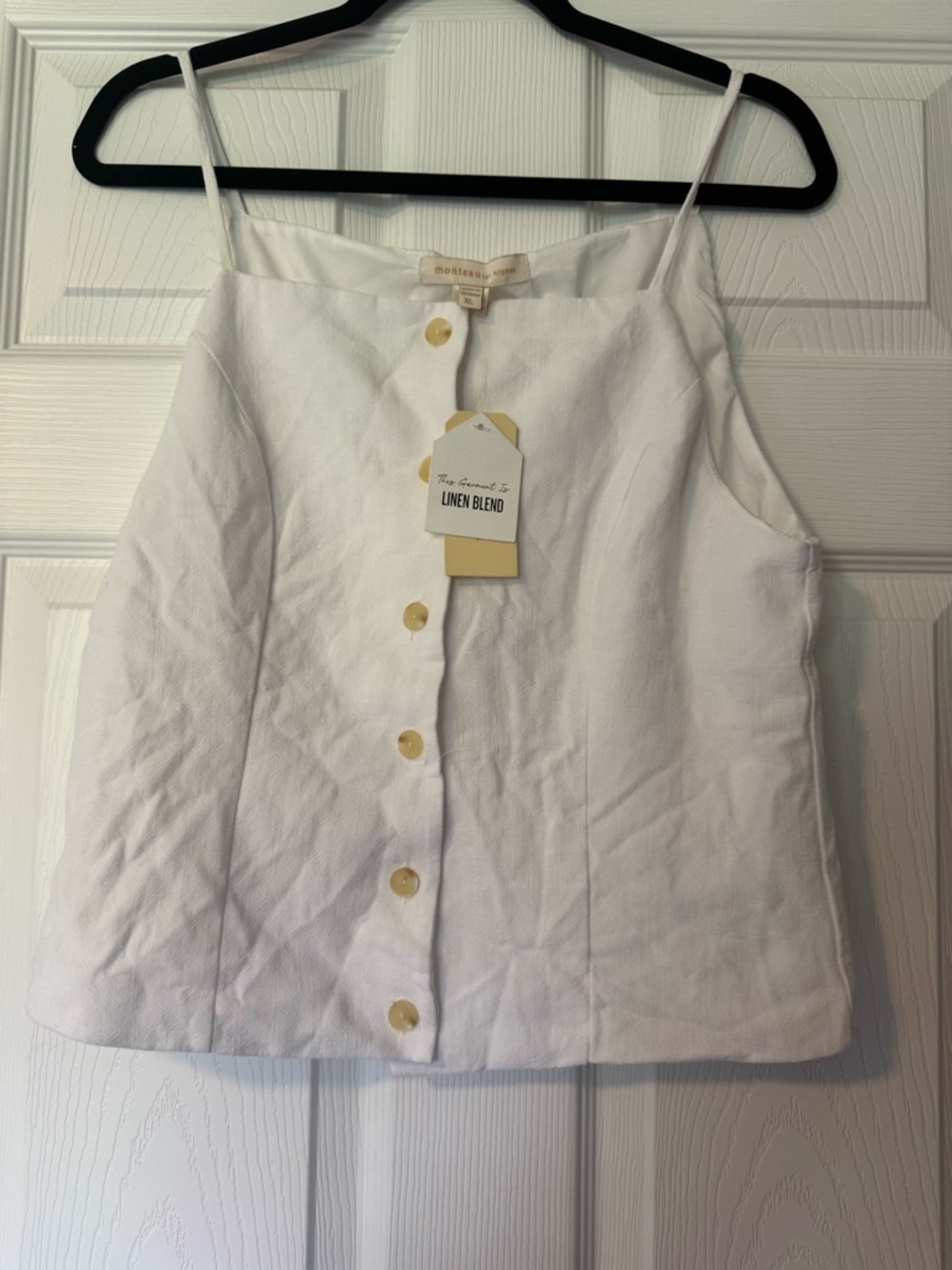 Montce Los Angeles White Button-Front Tank